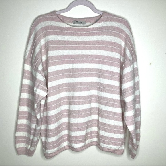 < All Saints Pink Striped Sweater > - Picture 2 of 5